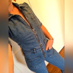 Women's Blue Denim Jumpsuit